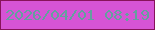 文字の大きさ：2、枠の色：87135a、背景の色：d654d5、文字の色：64a09e 無料ブログパーツのブログ時計
