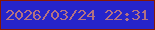 文字の大きさ：4、枠の色：871802、背景の色：2624cb、文字の色：b37282 無料ブログパーツのブログ時計