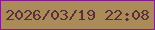 文字の大きさ：3、枠の色：871a8a、背景の色：ab8b59、文字の色：593036 無料ブログパーツのブログ時計