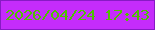 文字の大きさ：4、枠の色：871ac5、背景の色：c52cfb、文字の色：4fbf02 無料ブログパーツのブログ時計
