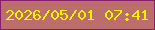 文字の大きさ：5、枠の色：871d6d、背景の色：bc6e6d、文字の色：fdf102 無料ブログパーツのブログ時計