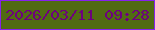 文字の大きさ：4、枠の色：8721ed、背景の色：516b12、文字の色：6e007e 無料ブログパーツのブログ時計