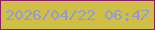 文字の大きさ：2、枠の色：87245b、背景の色：d0bf46、文字の色：959ad6 無料ブログパーツのブログ時計