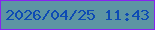 文字の大きさ：3、枠の色：8724ef、背景の色：5d95a3、文字の色：0d4bb4 無料ブログパーツのブログ時計