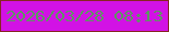 文字の大きさ：1、枠の色：872622、背景の色：d212e5、文字の色：5e9562 無料ブログパーツのブログ時計