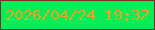 文字の大きさ：5、枠の色：872730、背景の色：05ed56、文字の色：f2a41e 無料ブログパーツのブログ時計