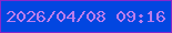 文字の大きさ：2、枠の色：8727ca、背景の色：0246e0、文字の色：bb7dec 無料ブログパーツのブログ時計
