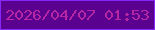文字の大きさ：5、枠の色：8728fa、背景の色：5a0190、文字の色：b527a3 無料ブログパーツのブログ時計