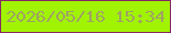 文字の大きさ：3、枠の色：872a66、背景の色：a1f304、文字の色：a0a263 無料ブログパーツのブログ時計
