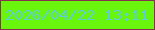文字の大きさ：5、枠の色：873151、背景の色：69f50c、文字の色：5cd0d0 無料ブログパーツのブログ時計