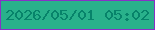 文字の大きさ：5、枠の色：8731c6、背景の色：29b18b、文字の色：07836a 無料ブログパーツのブログ時計