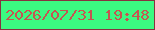 文字の大きさ：5、枠の色：87323f、背景の色：3bfa81、文字の色：c65551 無料ブログパーツのブログ時計