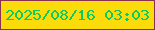 文字の大きさ：3、枠の色：873253、背景の色：fbdb0a、文字の色：0acb63 無料ブログパーツのブログ時計