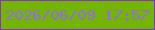 文字の大きさ：2、枠の色：8732c9、背景の色：73b500、文字の色：916bea 無料ブログパーツのブログ時計