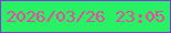 文字の大きさ：5、枠の色：8732e0、背景の色：29f166、文字の色：f144a5 無料ブログパーツのブログ時計
