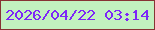 文字の大きさ：4、枠の色：873334、背景の色：c2f1bf、文字の色：7d26f7 無料ブログパーツのブログ時計