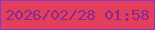 文字の大きさ：3、枠の色：8738c9、背景の色：e33e5c、文字の色：862892 無料ブログパーツのブログ時計