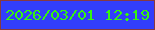 文字の大きさ：3、枠の色：873a40、背景の色：323efb、文字の色：35f40f 無料ブログパーツのブログ時計