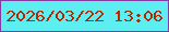 文字の大きさ：2、枠の色：873aa2、背景の色：5deef2、文字の色：b72702 無料ブログパーツのブログ時計