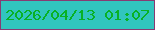 文字の大きさ：5、枠の色：873b72、背景の色：31c5be、文字の色：08b125 無料ブログパーツのブログ時計