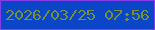 文字の大きさ：4、枠の色：873cea、背景の色：0b46c9、文字の色：74903a 無料ブログパーツのブログ時計