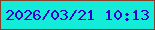 文字の大きさ：5、枠の色：873f27、背景の色：12ecd9、文字の色：3200cd 無料ブログパーツのブログ時計