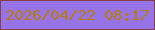 文字の大きさ：2、枠の色：874049、背景の色：9674e7、文字の色：b77e0e 無料ブログパーツのブログ時計