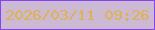 文字の大きさ：3、枠の色：8742f5、背景の色：ccb9d3、文字の色：deb34e 無料ブログパーツのブログ時計
