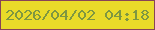 文字の大きさ：2、枠の色：874457、背景の色：e9db29、文字の色：7e9741 無料ブログパーツのブログ時計