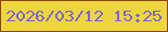 文字の大きさ：4、枠の色：87460a、背景の色：edd63d、文字の色：7a64d3 無料ブログパーツのブログ時計