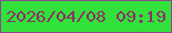 文字の大きさ：1、枠の色：874a8b、背景の色：32e23a、文字の色：8b3167 無料ブログパーツのブログ時計