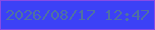 文字の大きさ：5、枠の色：874ae6、背景の色：3c41f6、文字の色：4f71a3 無料ブログパーツのブログ時計