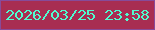 文字の大きさ：3、枠の色：874b9a、背景の色：a82d52、文字の色：4ffdd0 無料ブログパーツのブログ時計
