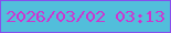 文字の大きさ：5、枠の色：874eed、背景の色：52bedb、文字の色：cd35d0 無料ブログパーツのブログ時計