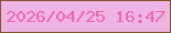 文字の大きさ：5、枠の色：875028、背景の色：edb4e5、文字の色：ec69a9 無料ブログパーツのブログ時計