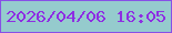 文字の大きさ：5、枠の色：8750e6、背景の色：95cbcd、文字の色：8e2ee3 無料ブログパーツのブログ時計