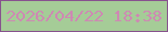 文字の大きさ：3、枠の色：87528e、背景の色：a5cc97、文字の色：ce89b3 無料ブログパーツのブログ時計