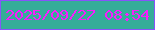 文字の大きさ：4、枠の色：8753fa、背景の色：35ad99、文字の色：f81dfd 無料ブログパーツのブログ時計