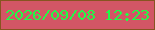文字の大きさ：2、枠の色：875420、背景の色：d25665、文字の色：21fa47 無料ブログパーツのブログ時計