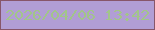 文字の大きさ：1、枠の色：87566a、背景の色：b19ed5、文字の色：a2c58a 無料ブログパーツのブログ時計