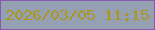 文字の大きさ：2、枠の色：875aad、背景の色：96a0b3、文字の色：ac971d 無料ブログパーツのブログ時計