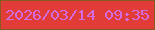 文字の大きさ：5、枠の色：875b20、背景の色：e23c39、文字の色：d46cdf 無料ブログパーツのブログ時計