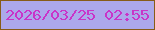 文字の大きさ：5、枠の色：875c18、背景の色：aca8eb、文字の色：c934c8 無料ブログパーツのブログ時計