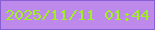 文字の大きさ：2、枠の色：875fd2、背景の色：bd89eb、文字の色：a1ef23 無料ブログパーツのブログ時計
