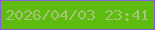 文字の大きさ：3、枠の色：875fd8、背景の色：5ebb0f、文字の色：a6c478 無料ブログパーツのブログ時計