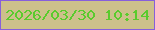 文字の大きさ：1、枠の色：875fdb、背景の色：cdc08b、文字の色：5acb2d 無料ブログパーツのブログ時計