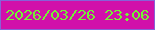 文字の大きさ：3、枠の色：8761d7、背景の色：d110aa、文字の色：73f235 無料ブログパーツのブログ時計