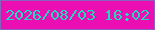 文字の大きさ：3、枠の色：8763be、背景の色：eb0eb2、文字の色：23d8be 無料ブログパーツのブログ時計