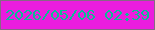 文字の大きさ：3、枠の色：876884、背景の色：eb1dde、文字の色：0bbb96 無料ブログパーツのブログ時計