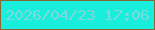 文字の大きさ：2、枠の色：876938、背景の色：18eedb、文字の色：7fd8db 無料ブログパーツのブログ時計